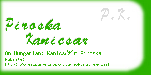 piroska kanicsar business card